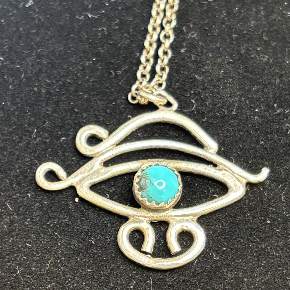 Signed Sterling eye pendant